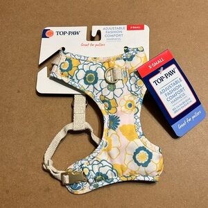 Pink yellow blue top paw flower harness XS